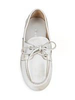 Distressed Leather Boat Shoes