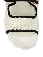 Logo Cotton Crochet Sandals