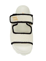 Logo Cotton Crochet Sandals