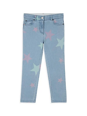 Little Girl's & Multicolor Stars Skinny Jeans