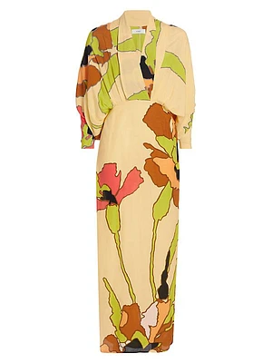 Floral Plunge Maxi Dress