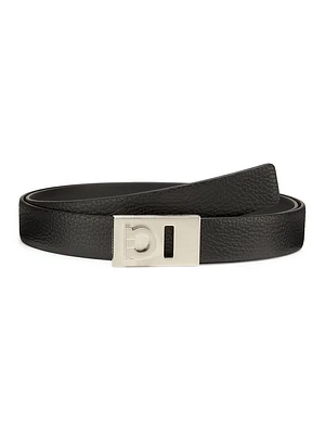 Adjustable Gancini Leather Belt