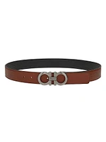 Reversible Gancini Leather Belt