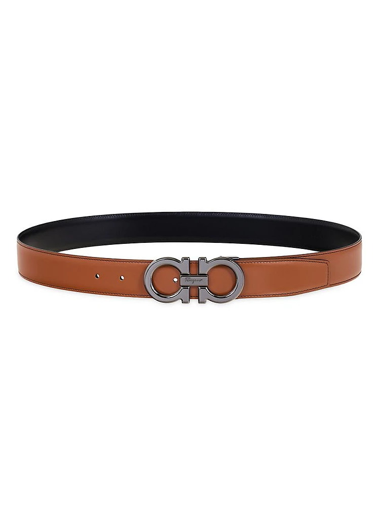 Gancini Cut-to-Size Reversible Leather Belt