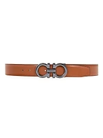 Gancini Cut-to-Size Reversible Leather Belt