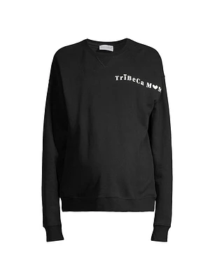 Tribeca Mom Cotton Crewneck Maternity Sweatshirt