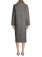 Amanda Herringbone Wool Double-Breasted Maternity Coat