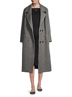 Amanda Herringbone Wool Double-Breasted Maternity Coat