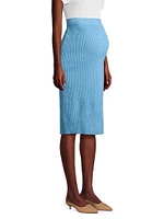 Frankie Wool-Blend Knit Maternity Midi-Skirt