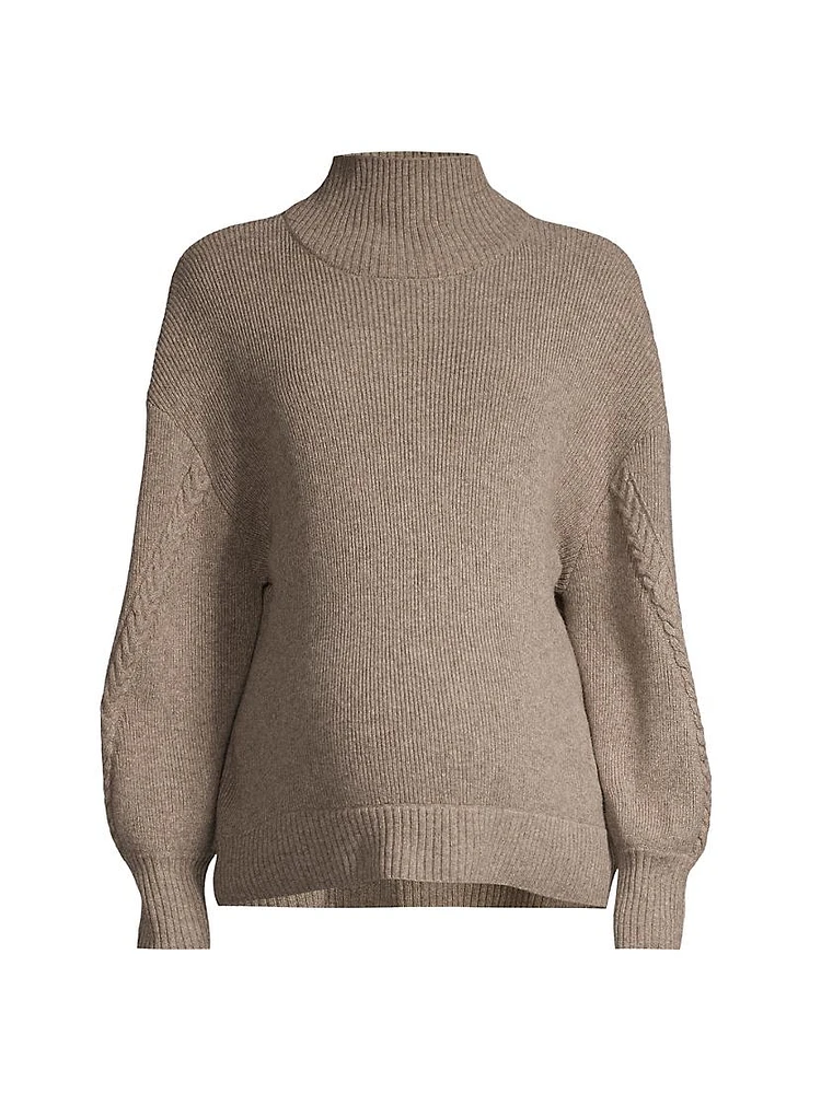 Crystal Wool-Blend Mock Turtleneck Maternity Sweater