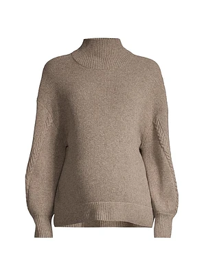 Crystal Wool-Blend Mock Turtleneck Maternity Sweater