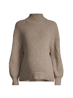 Crystal Wool-Blend Mock Turtleneck Maternity Sweater