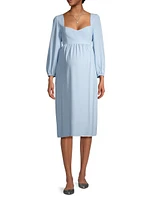 Sophie Long-Sleeve Maternity Midi-Dress