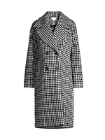 Kimberly Houndstooth Wool Double-Breasted Maternity Coat