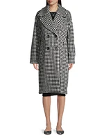 Kimberly Houndstooth Wool Double-Breasted Maternity Coat