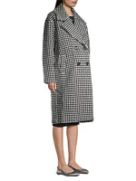 Kimberly Houndstooth Wool Double-Breasted Maternity Coat