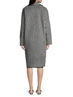 Kimberly Houndstooth Wool Double-Breasted Maternity Coat