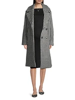 Kimberly Houndstooth Wool Double-Breasted Maternity Coat