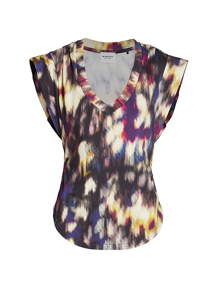 Zilen Abstract-Print Cotton T-Shirt