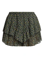 Jocadia Floral Ruffled Miniskirt