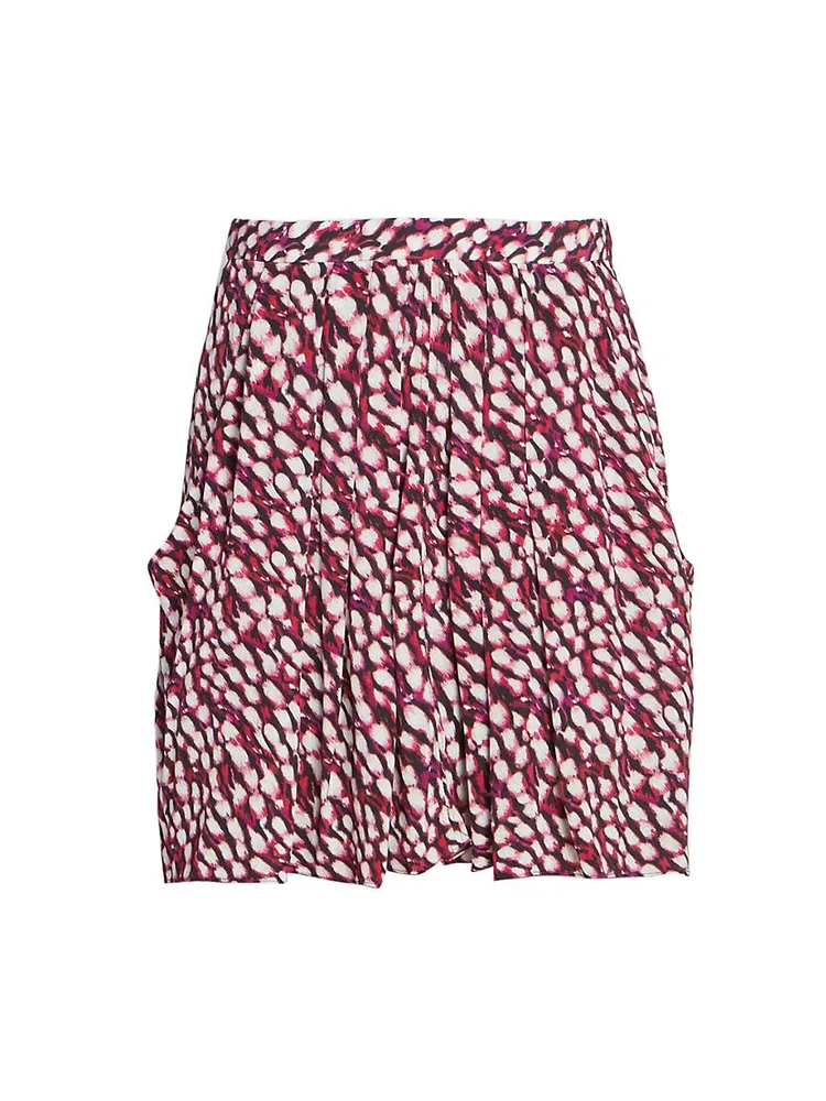 Violaine Abstract-Print Pleated Miniskirt