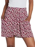 Violaine Abstract-Print Pleated Miniskirt