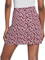 Violaine Abstract-Print Pleated Miniskirt