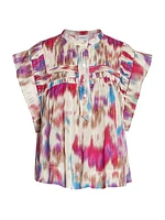 Leaza Tie-Dye Pleated Top