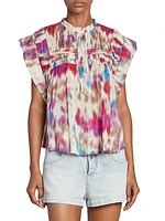 Leaza Tie-Dye Pleated Top