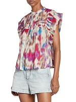 Leaza Tie-Dye Pleated Top