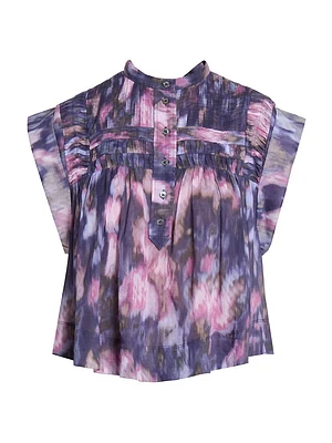 Leaza Tie-Dye Pleated Top