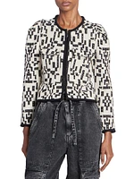 Deliona Abstract-Print Cotton-Blend Cropped Jacket