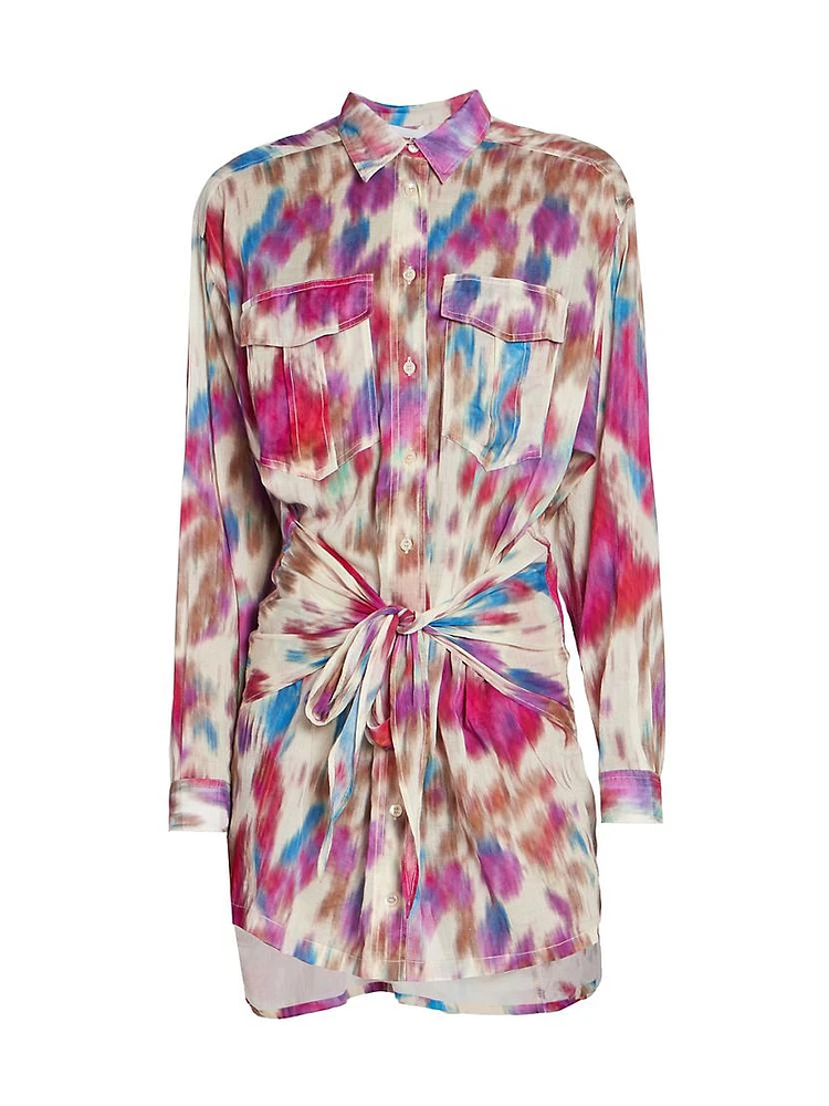 Nueva Abstract-Print Cotton Shirtdress