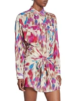 Nueva Abstract-Print Cotton Shirtdress