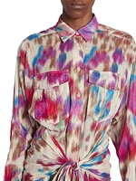 Nueva Abstract-Print Cotton Shirtdress