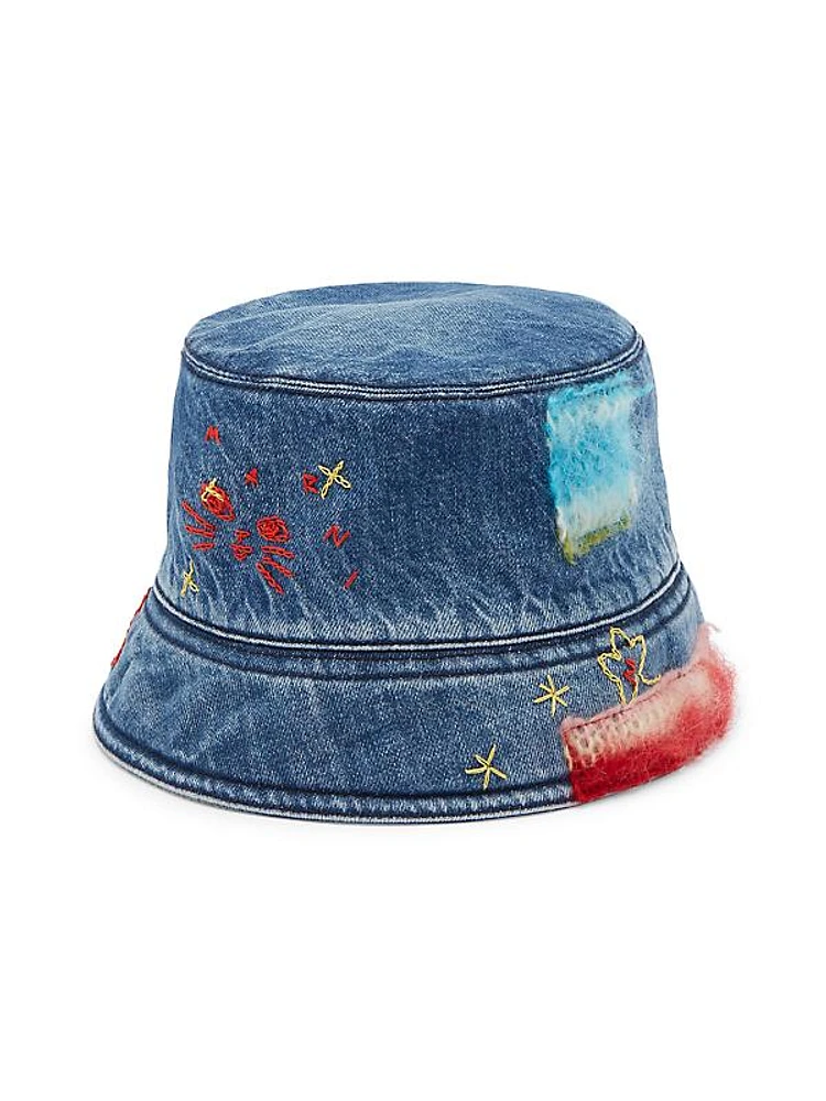 Patchwork Denim Bucket Hat