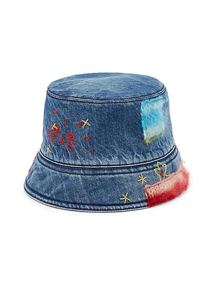 Patchwork Denim Bucket Hat