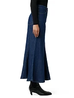 Melanie Flared Denim Midi-Skirt