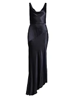 Moon Dance Satin Cowlneck Gown