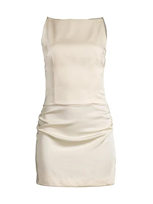 Jones Boatneck Satin Minidress