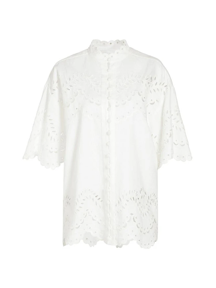 Junie Embroidered Linen Shirt