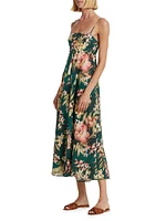 Lexi Floral Linen Bandeau Midi-Dress