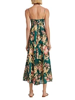 Lexi Floral Linen Bandeau Midi-Dress