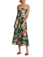 Lexi Floral Linen Bandeau Midi-Dress