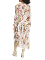 Matchmaker Floral Tiered Asymmetric Midi-Dress