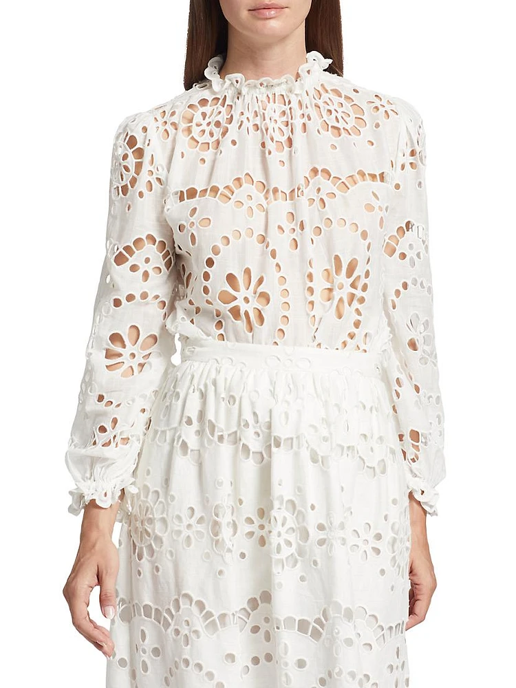 Lexi Cotton Eyelet Blouse