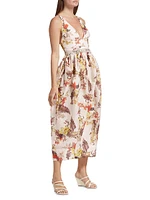 Matchmaker Tulip Linen-Silk Midi-Dress