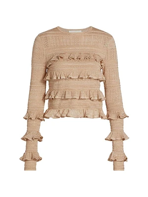 Matchmaker Long-Sleeve Ruffled Top