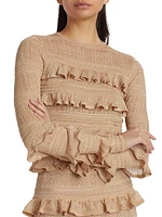 Matchmaker Long-Sleeve Ruffled Top