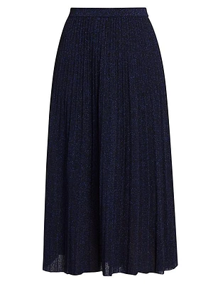 Alight Metallic Rib-Knit Midi-Skirt